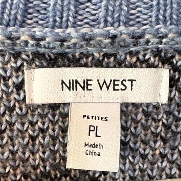 Nine West Blue Leopard Pattern Sweater Size PL - Picture 2 of 5